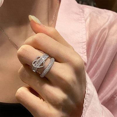 Designer Herz Zirkonia Ring