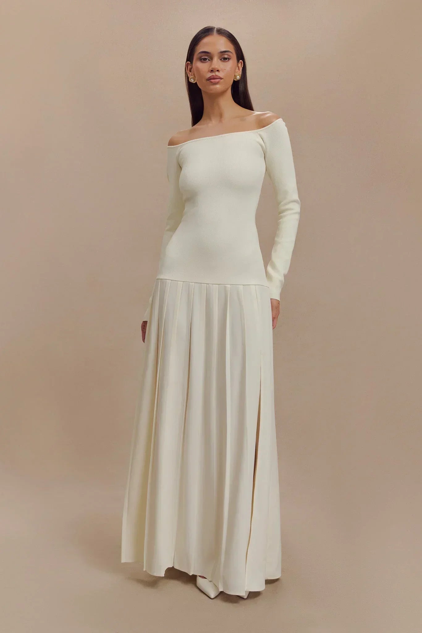 Maxi-Kleid für Damen mit Bardot - Raya