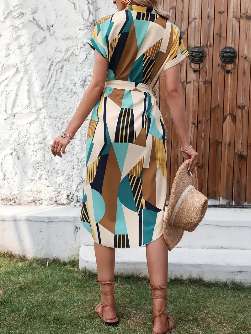 Lerissa – Elegantes Kleid mit geometrischem Print