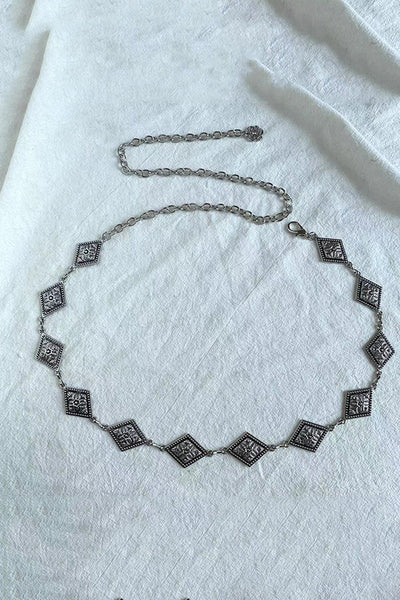 Raegan Retro Geometric Taillenkette – Verstellbare Metallkette Für Elegante Silhouetten