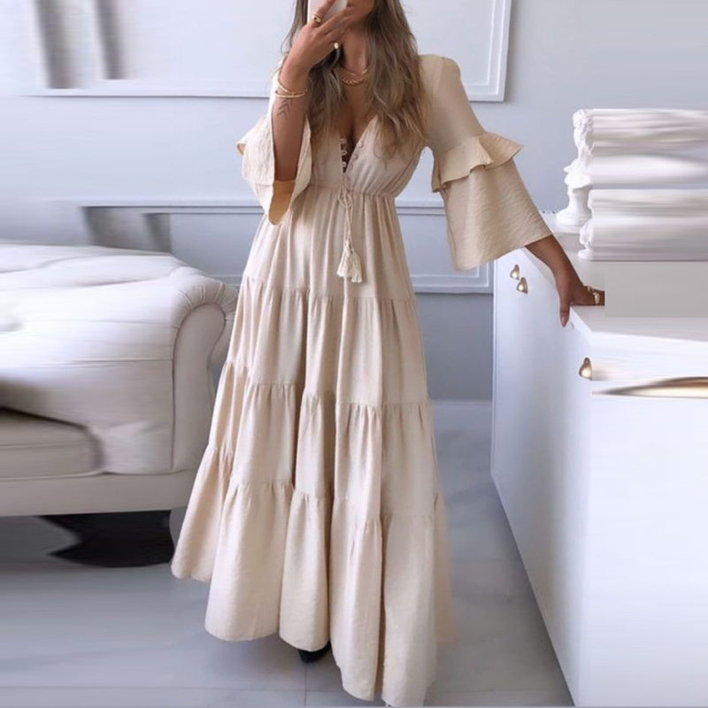 Isadora - Boho Kleid mit langen Ärmeln und Glockenärmeln