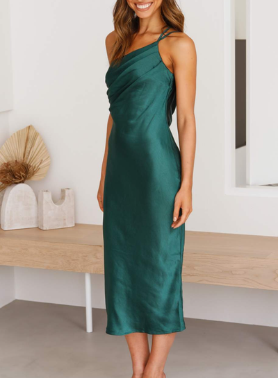 Cassia - Satin-Midikleid Mit Offenem Rücken