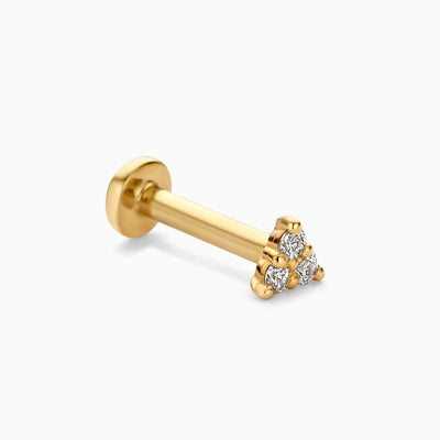 Diamant-Dreieckspiercing | Gold