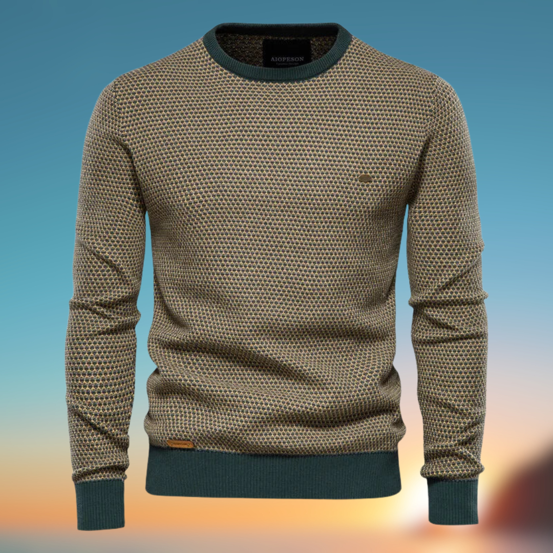 Maurizio™ Baumwollpullover Mit Geometrischem Muster – Eleganz Und Komfort Für Jedes Outfit