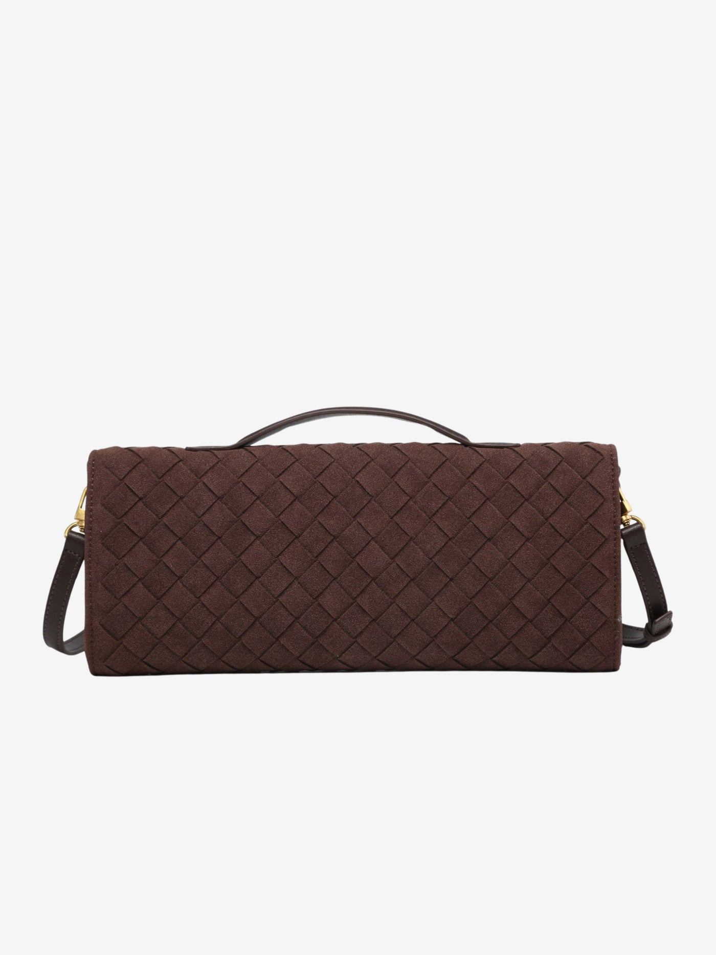 Geflochtene Wildleder-Kuverttasche