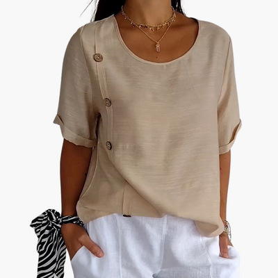 Heidi | Seitentaste Leinenbluse