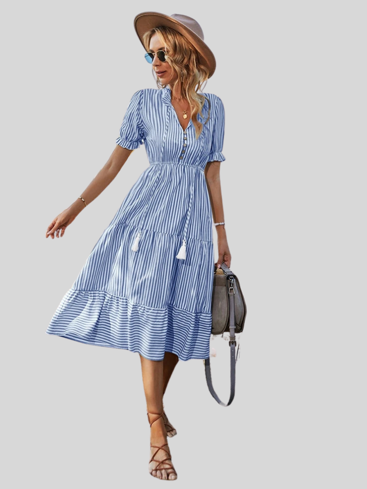 Isabella | Gestreiftes Midikleid