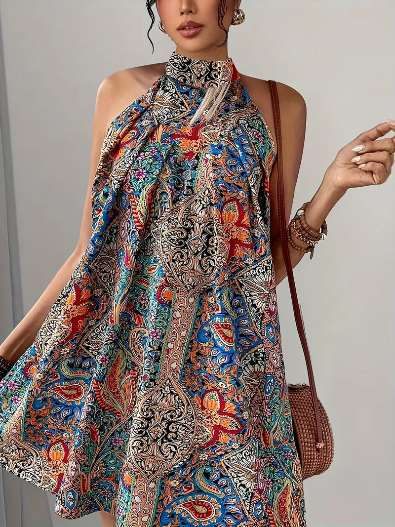 Dorhea – Künstlerisches Neckholder-Minikleid