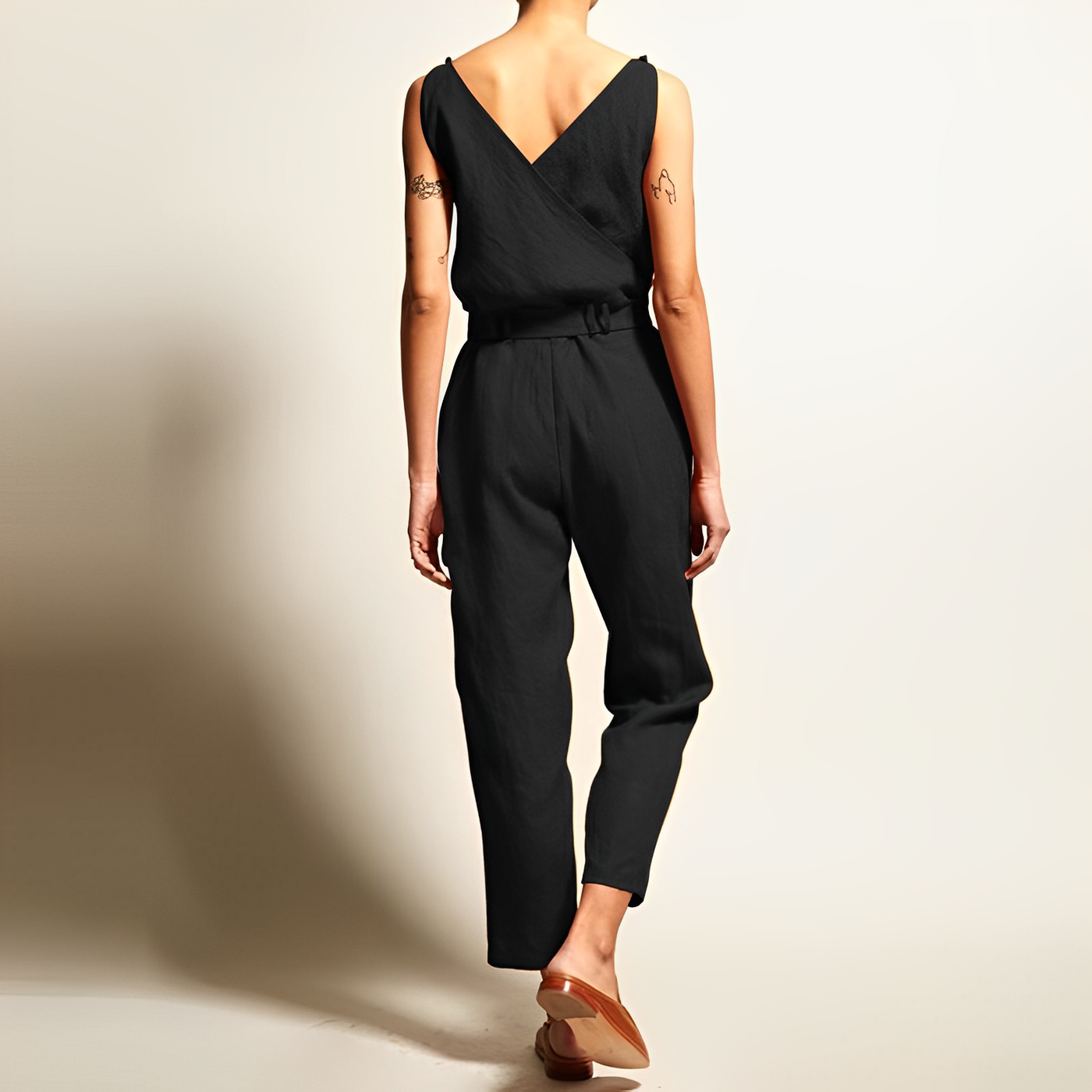 Precious - Lässige dünne Ärmel Jumpsuit