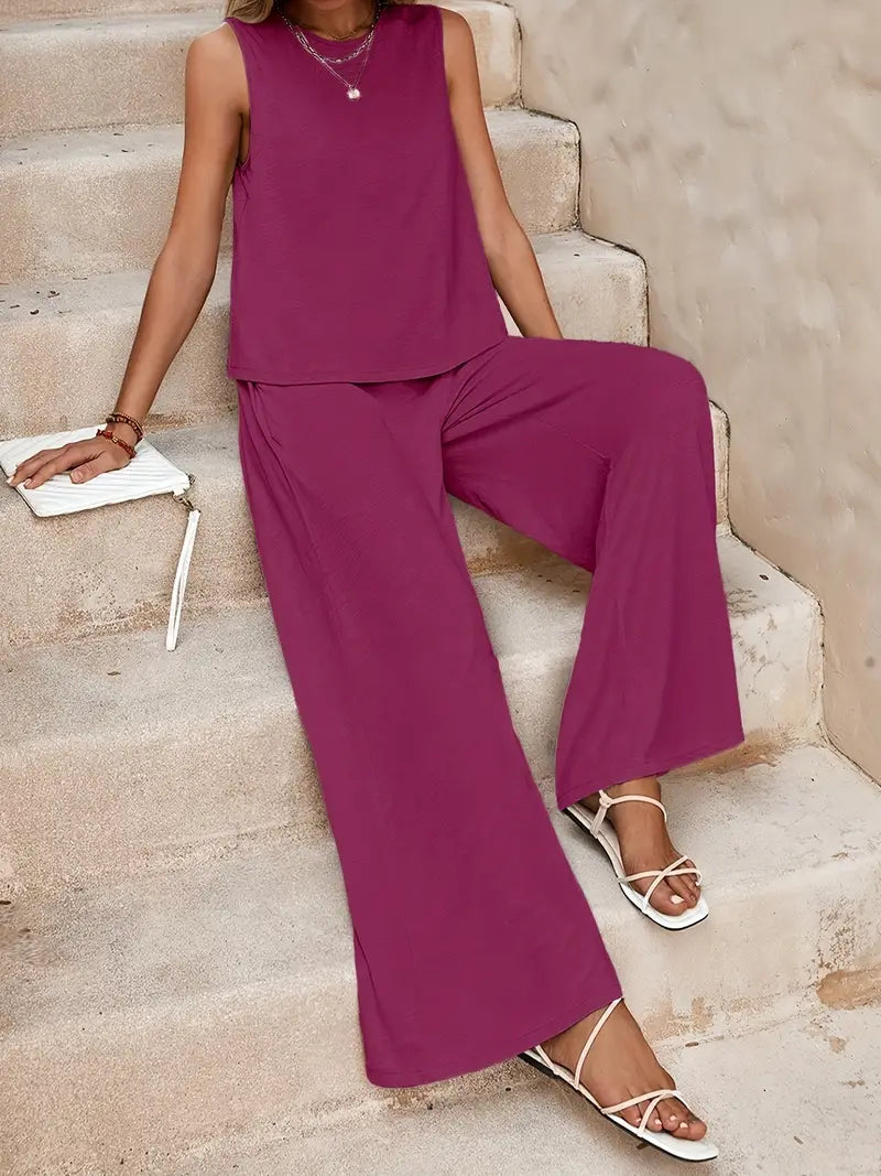 Remy – Elegantes Set aus ärmellosem Top und Hose
