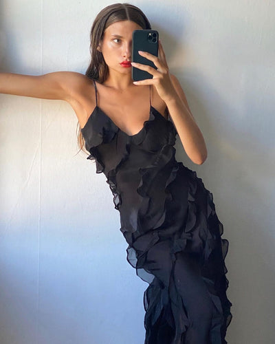 Aliza Ruffled Maxi Dress | Elegante, Bequeme und Zeitlose Maxi-Kleid für Vielseitige Anlässe