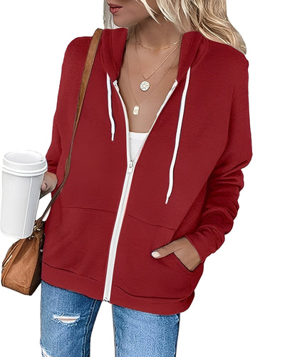 Azura - Leichter Kapuzenpullover mit Reißverschluss und Taschen