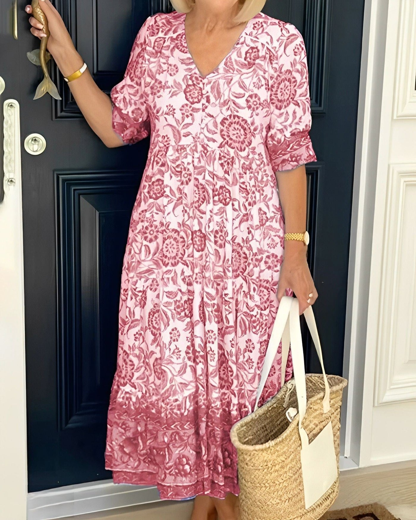 Karla - Elegantes geblümtes Maxikleid