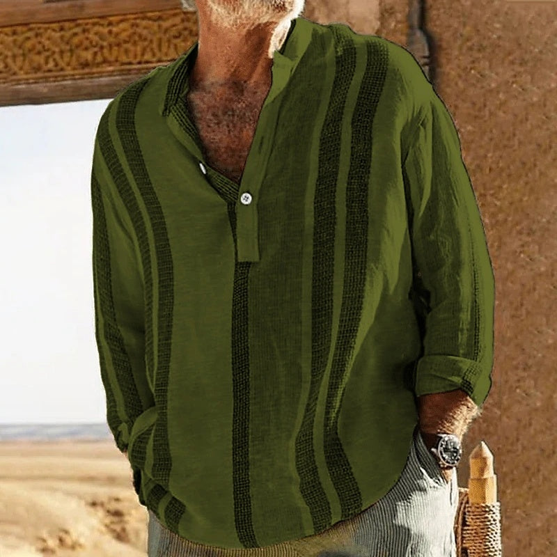 Mateo - Lässiges Leinenhemd mit stilvollen Streifen