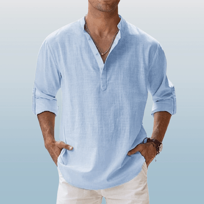 Relaxed Fit – Leinen-Henley für Herren