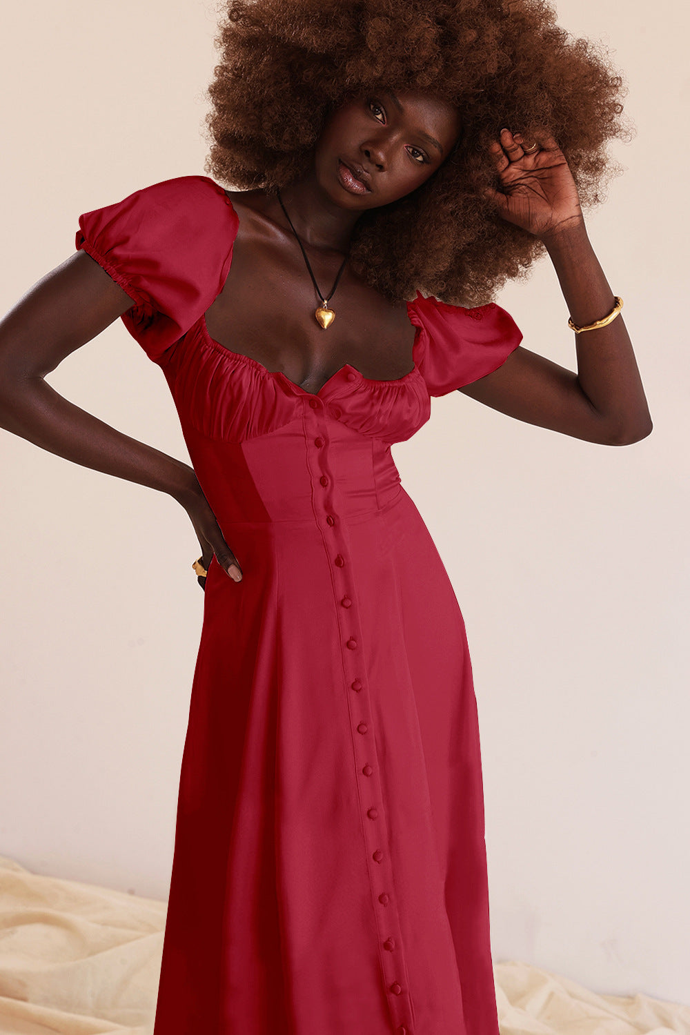 Beatriz - Midikleid mit Korsett und Knöpfen