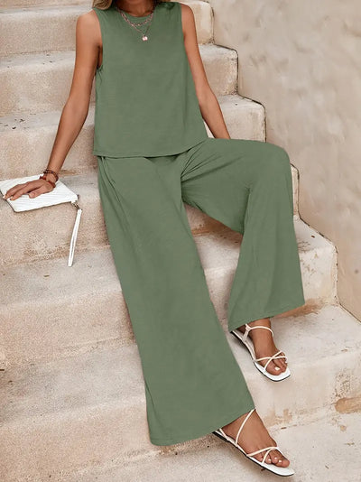 Remy – Elegantes Set aus ärmellosem Top und Hose