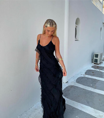 Aliza Ruffled Maxi Dress | Elegante, Bequeme und Zeitlose Maxi-Kleid für Vielseitige Anlässe