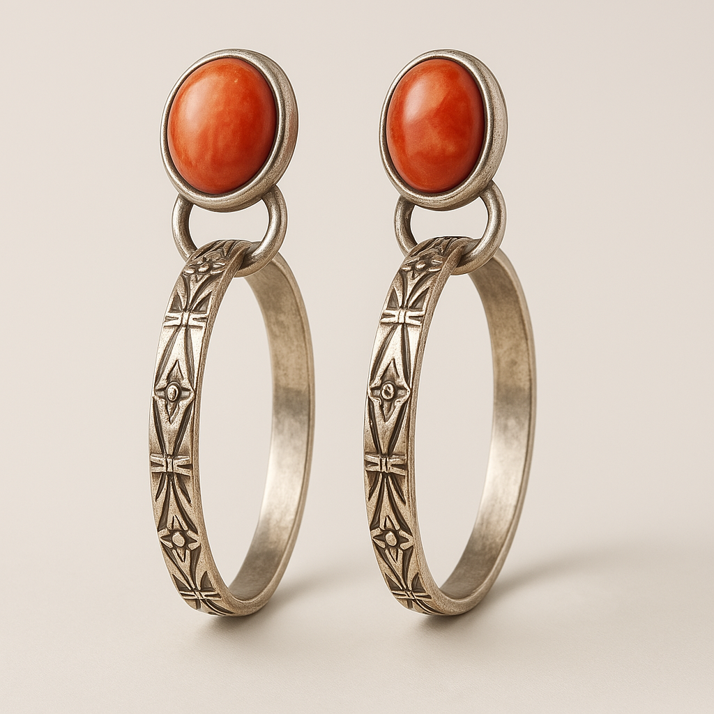 Boho-Vintage-Ohrringe mit Onyx