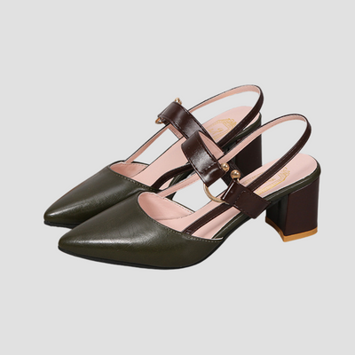 Elegante Isabel Sandalen Mit Blockabsatz & Goldenen Akzenten – Stilvolles Bicolor-Design