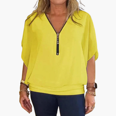 Helene | Chiffon-Top mit Reißverschluss