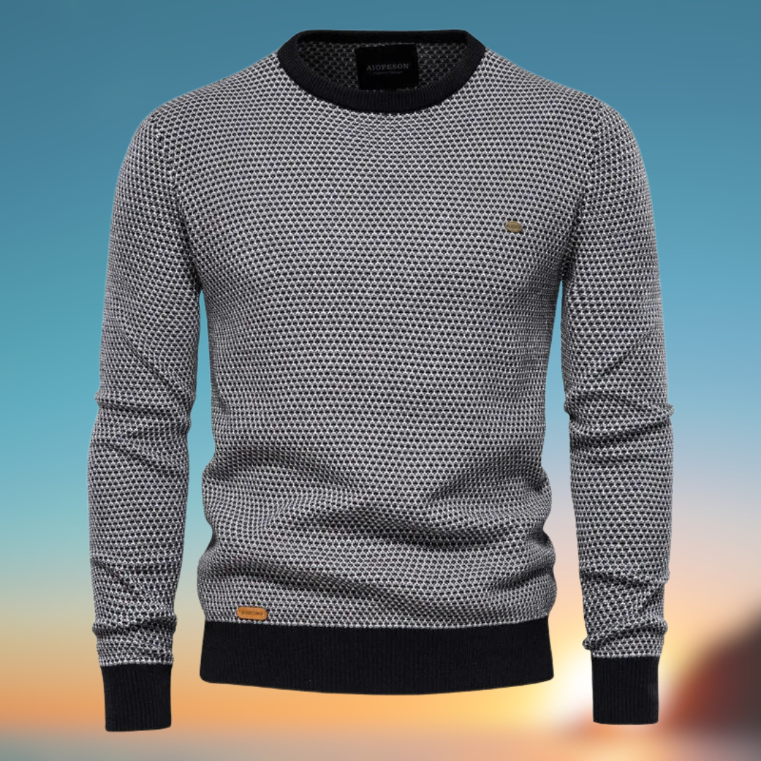 Maurizio™ Baumwollpullover Mit Geometrischem Muster – Eleganz Und Komfort Für Jedes Outfit