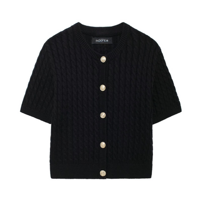 Jayde - Modische Strickjacke mit Rundhalsausschnitt für Damen