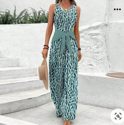 Gloria - Bedruckter ärmelloser Damen-Jumpsuit