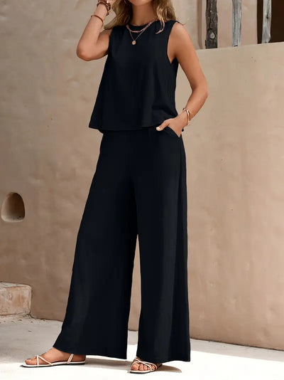 Remy – Elegantes Set aus ärmellosem Top und Hose