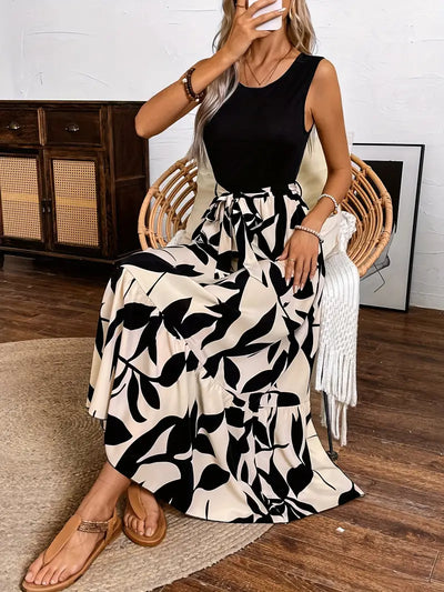 Tamisha – Ärmelloses schwarzes Top, Maxikleid, Rock