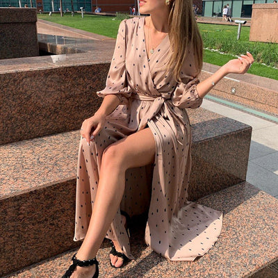 Dalia - Midikleid mit gepunktetem Gürtel