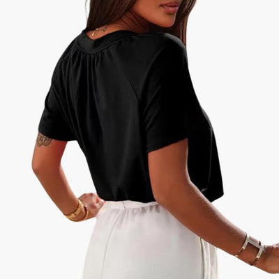 Leni | Top mit gekräuseltem V-Ausschnitt