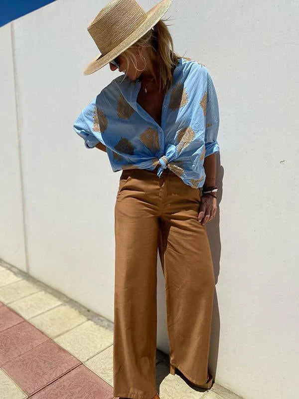 Lumirae – Klassisches Boho-Langarmshirt mit Stickerei