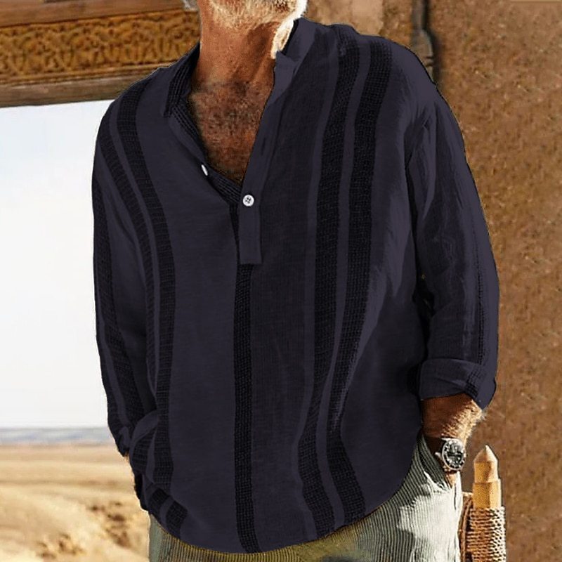 Mateo - Lässiges Leinenhemd mit stilvollen Streifen