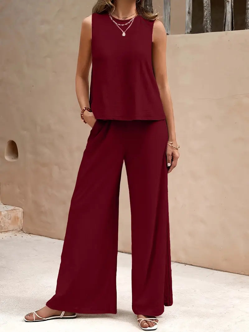 Remy – Elegantes Set aus ärmellosem Top und Hose