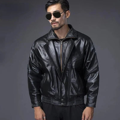 Erwin – klassische schwarze bikerjacke für herren