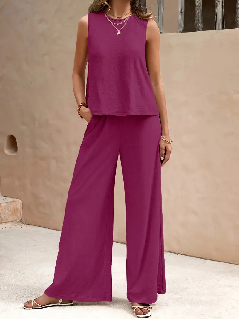 Remy – Elegantes Set aus ärmellosem Top und Hose