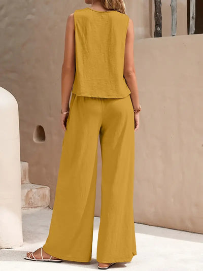 Remy – Elegantes Set aus ärmellosem Top und Hose