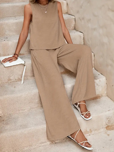 Remy – Elegantes Set aus ärmellosem Top und Hose