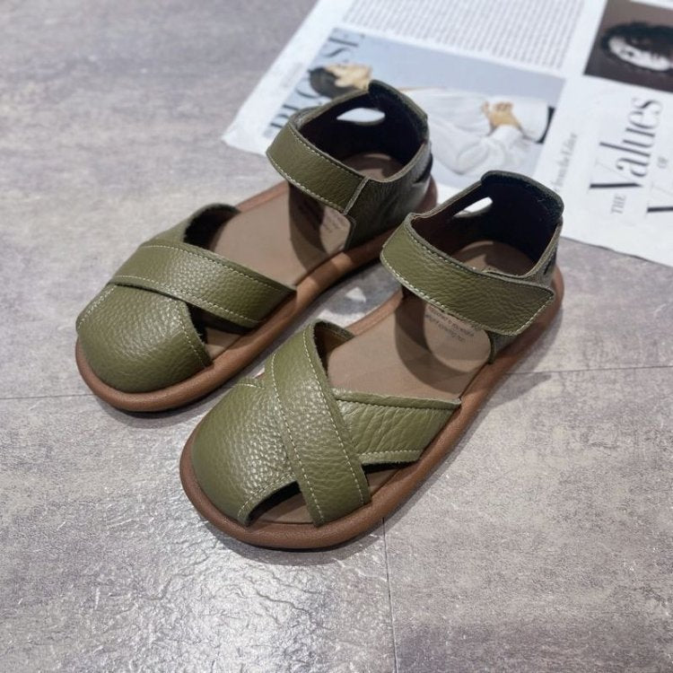 Vera - Flache Crossover-Sandalen mit gepolsterter Sohle