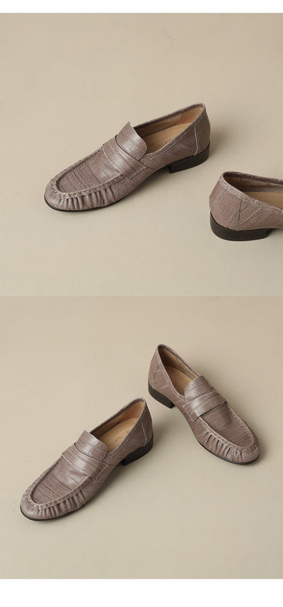 Oysynia : Lässige Damen-Slipper mit Lederfalten