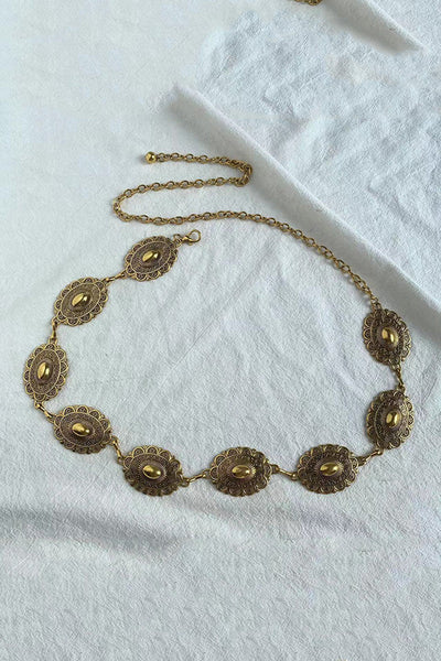 Raegan Retro Geometric Taillenkette – Verstellbare Metallkette Für Elegante Silhouetten