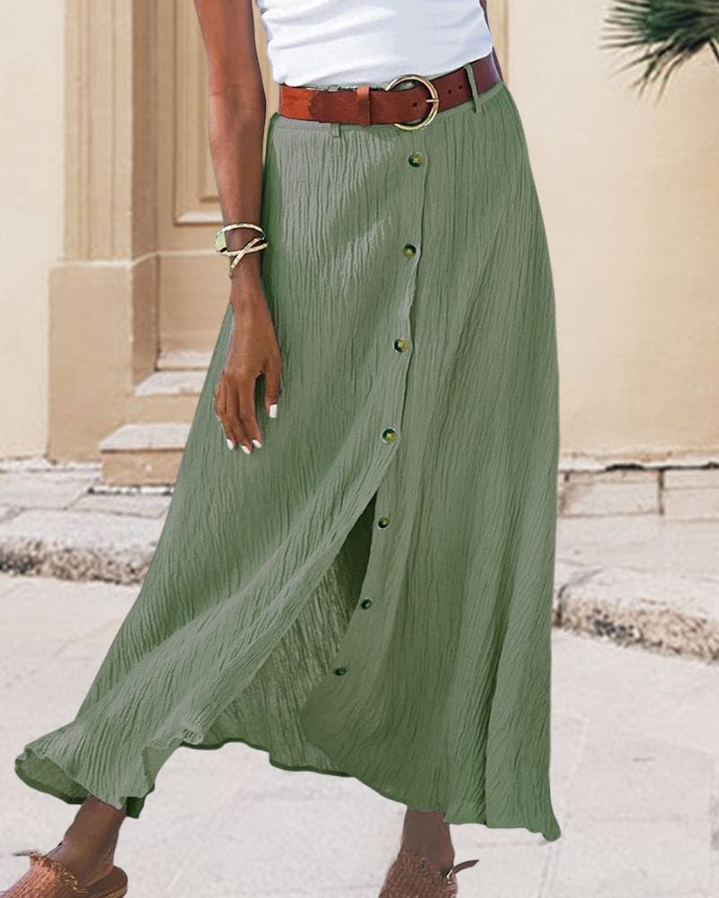 Lotte | Eleganter langer Rock in Unifarbe