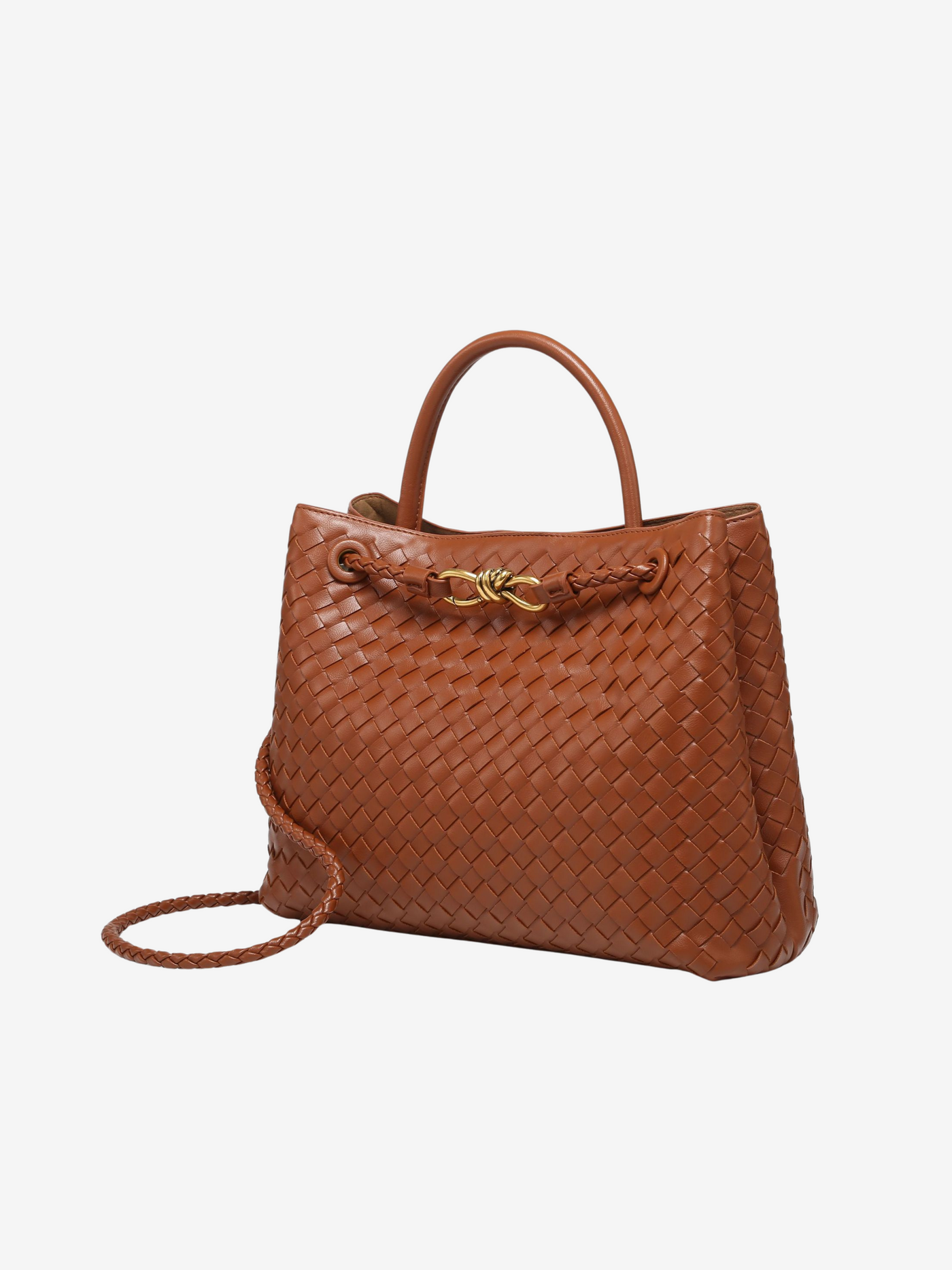 Vivienne | Klassische Oversized Woven Bag Aus Veganer Leder
