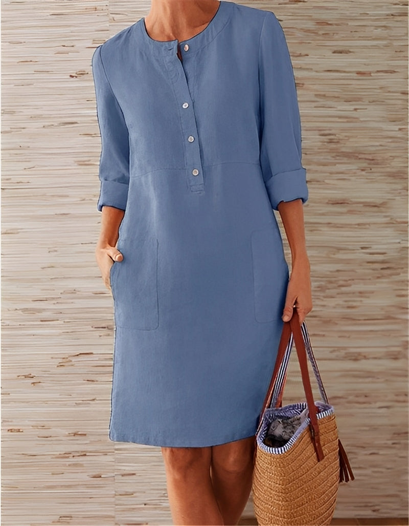 Blaire - Elegantes und lockeres Leinenkleid für Damen