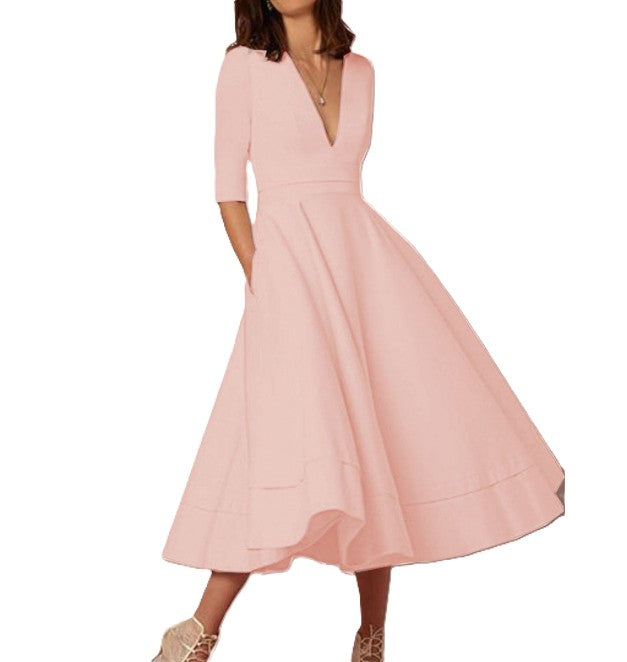 Erykah - Elegantes Retro-Kleid mit V-Ausschnitt