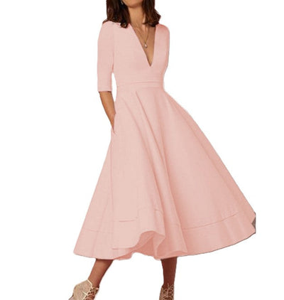 Erykah - Elegantes Retro-Kleid mit V-Ausschnitt