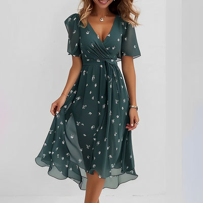 Valerie - V-Ausschnitt-Chiffonkleid für Damen