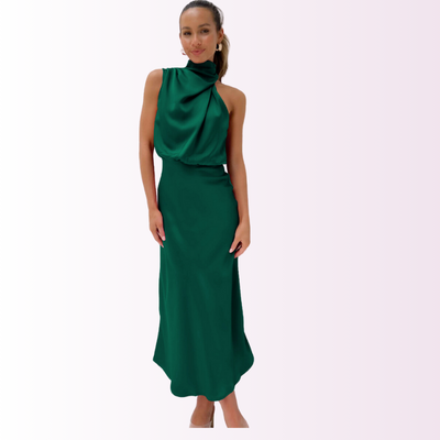Fiona | Elegantes Abendkleid Mit Hohem Kragen