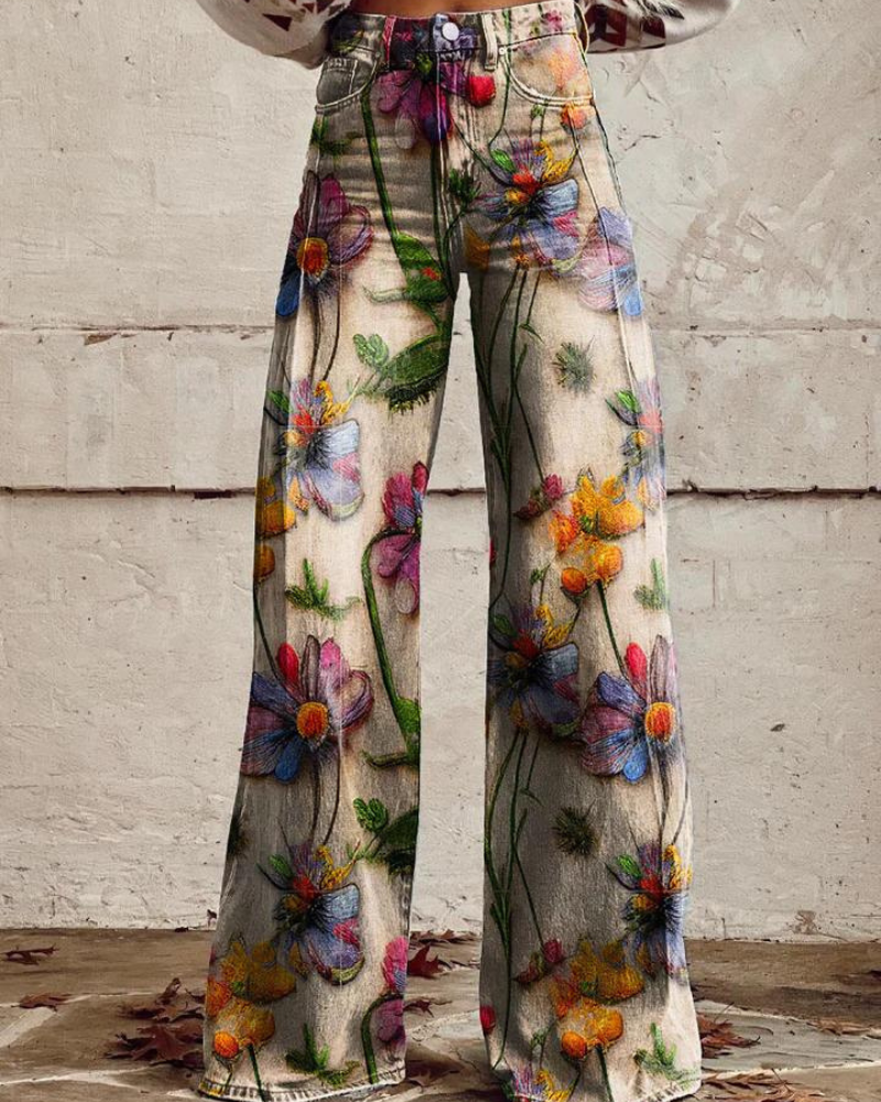 Flora | Boho Vibes Weite-Bein-Hose